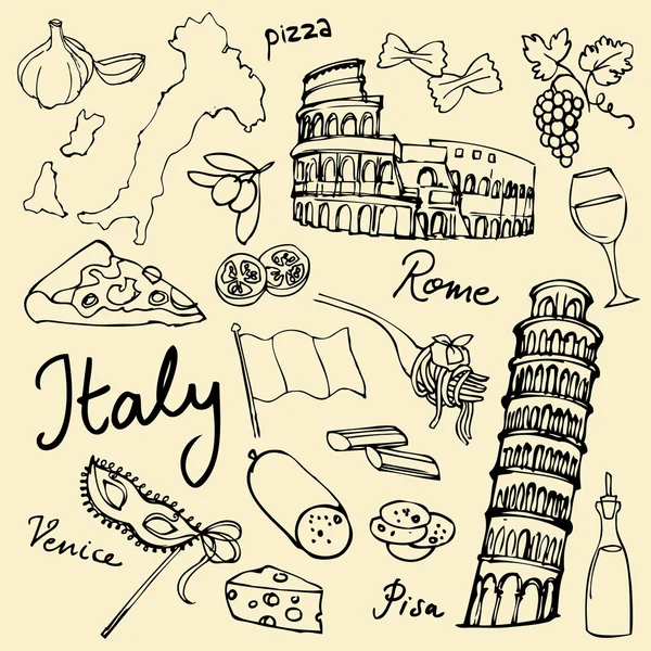 Italia iconos — Vector de stock