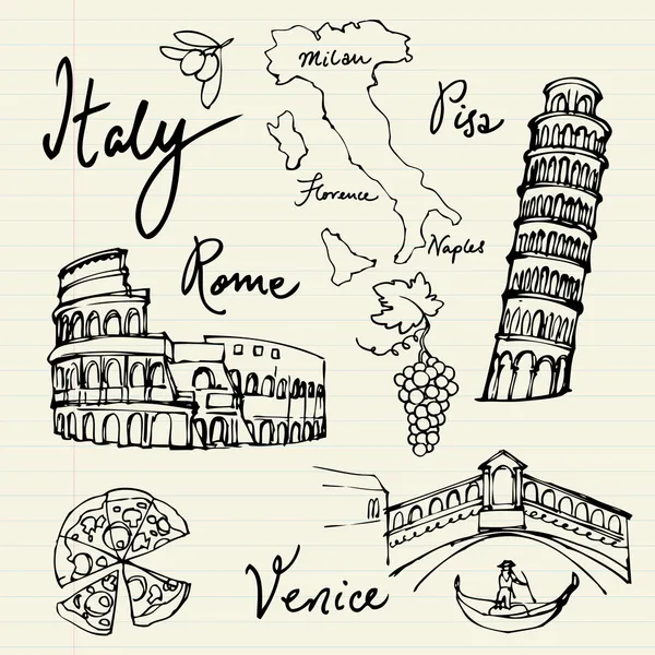 Italia iconos — Vector de stock