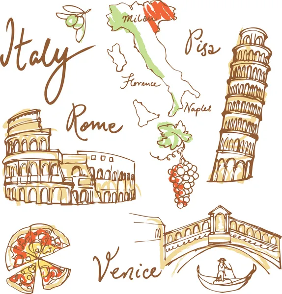 Italy icons — Stock Vector