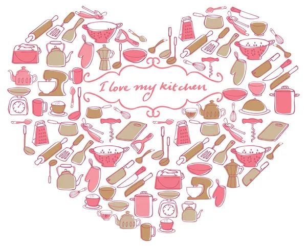 J'aime ma cuisine — Image vectorielle