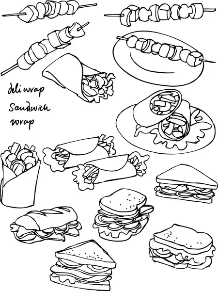 Sandwiches — Stockvektor