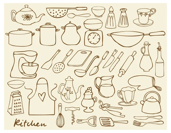 キッチンの要素 — ストックベクタ