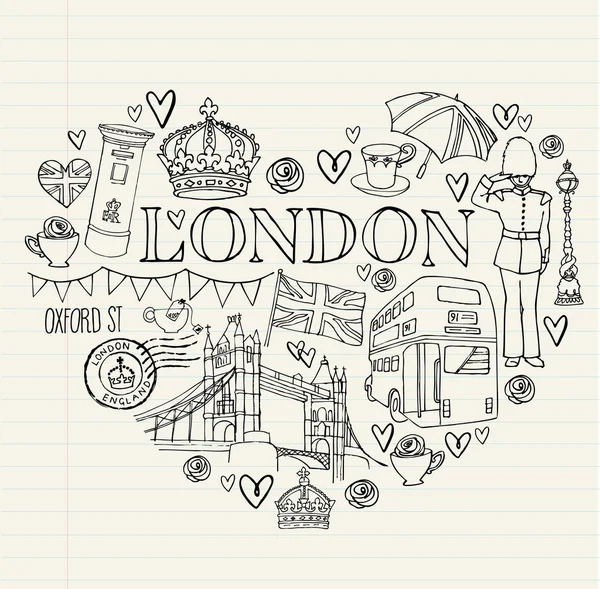 Me encanta Londres. — Vector de stock