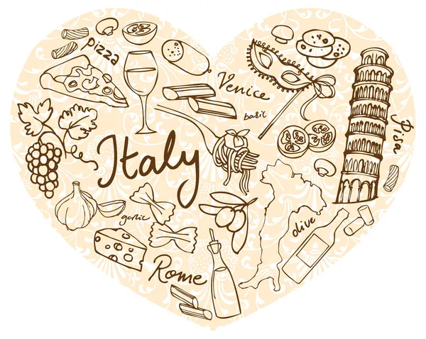 Ikony Włochy — Wektor stockowy