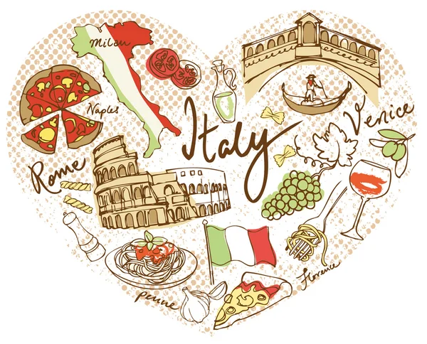 Italia iconos — Vector de stock