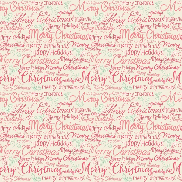 Christmas words and holly — Stock Vector