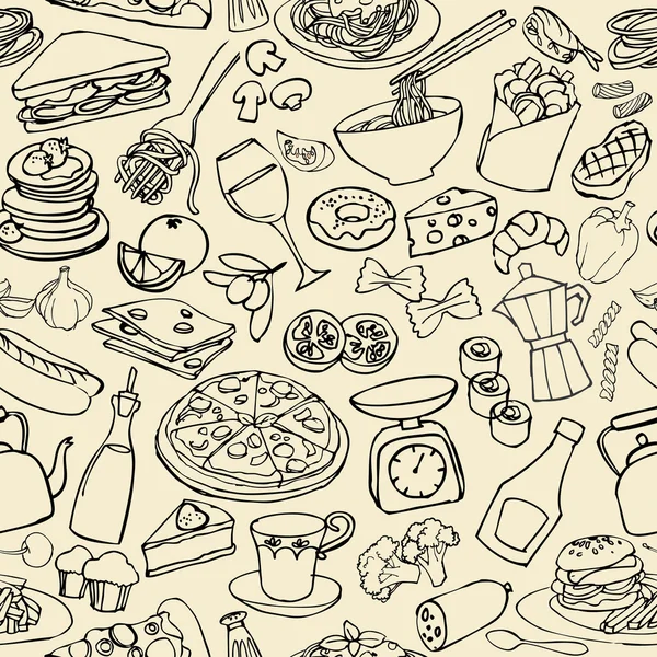 Patrón de mezcla de alimentos grandes — Archivo Imágenes Vectoriales