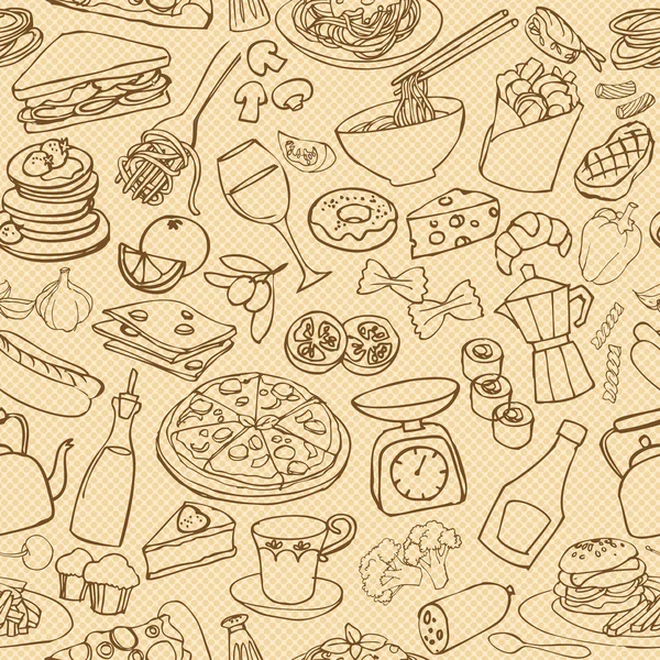 大型食品混合模式 — 图库矢量图片