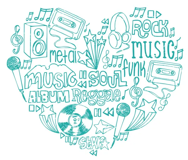 Me encanta la música — Vector de stock