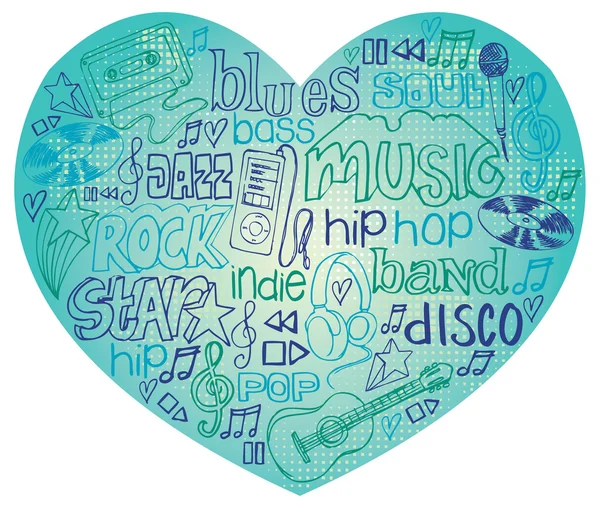 I Love Music — Stock Vector