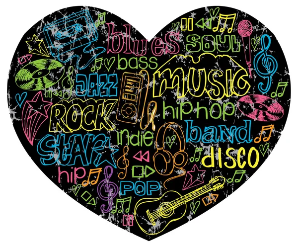 I Love Music — Stock Vector