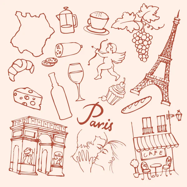 Paris doodle — Stock vektor