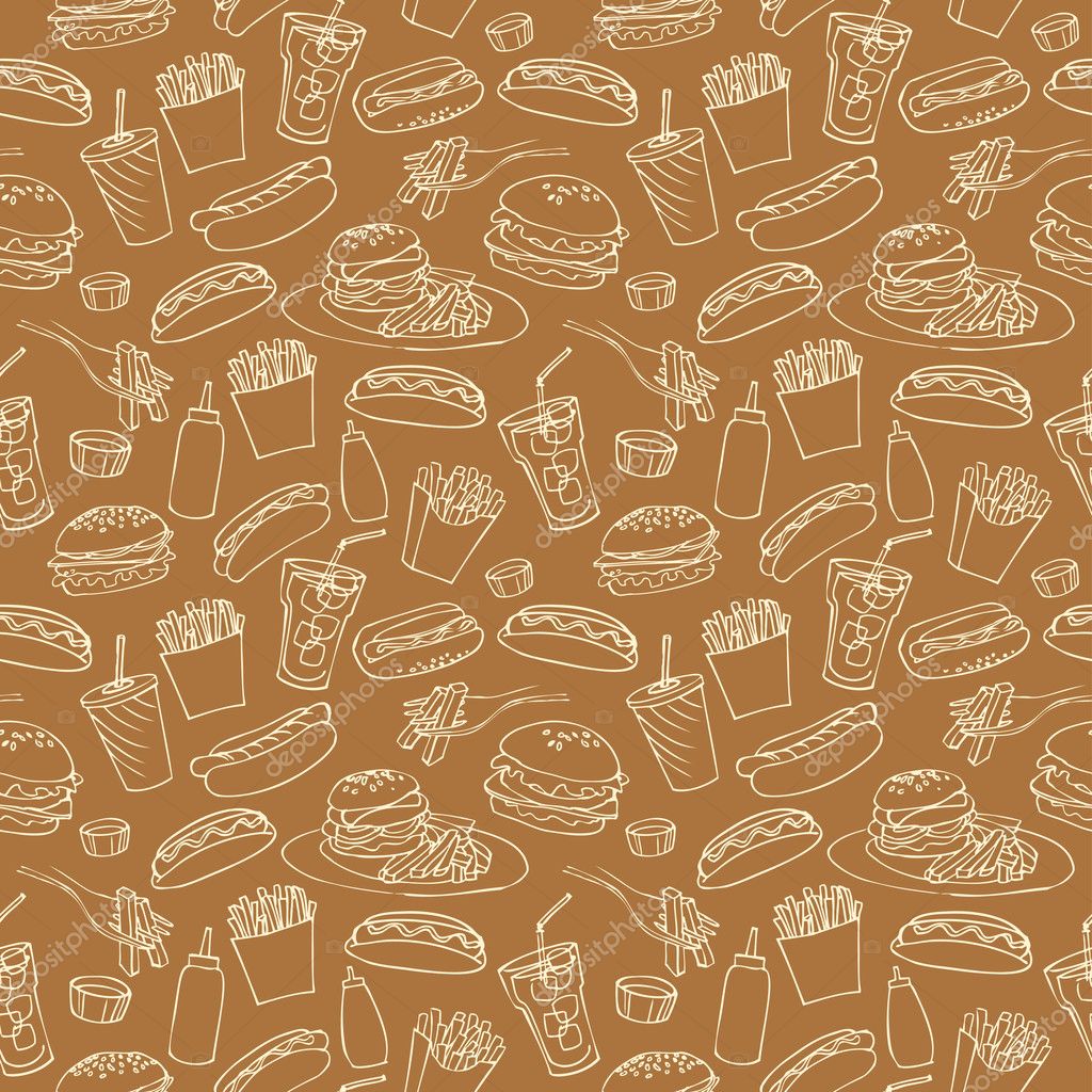 Seamless Fast Food Wallpaper / Background by wisnu pramono jati
