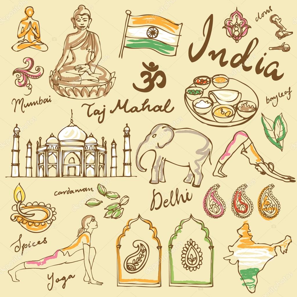 Ilustración de los iconos de la India — Vector de stock © OMW #48691451