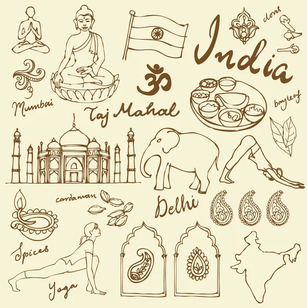 Indien icons illustration — Stockvektor
