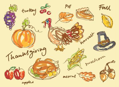 Şükran günü simgeler