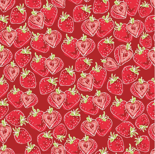 Strawberries pattern — Stock Vector