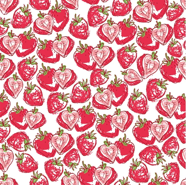 Strawberries pattern — Stock Vector