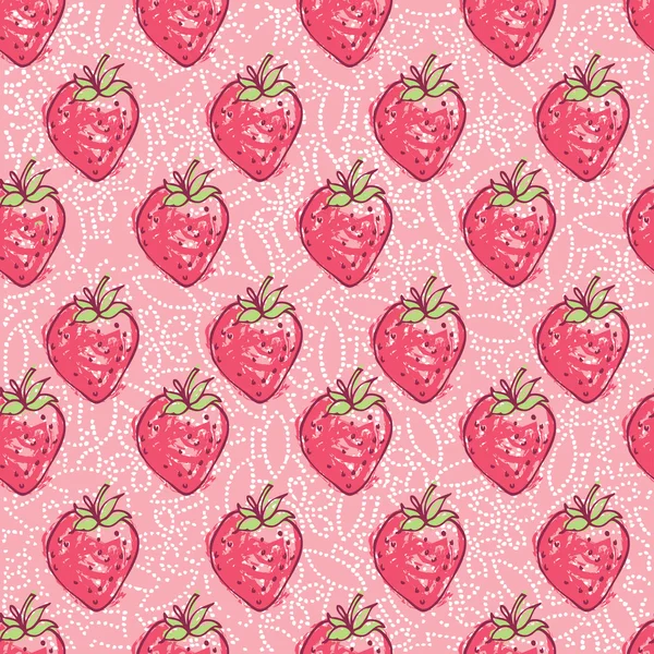 Patrón fresas — Vector de stock