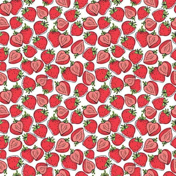 Strawberries pattern — Stock Vector