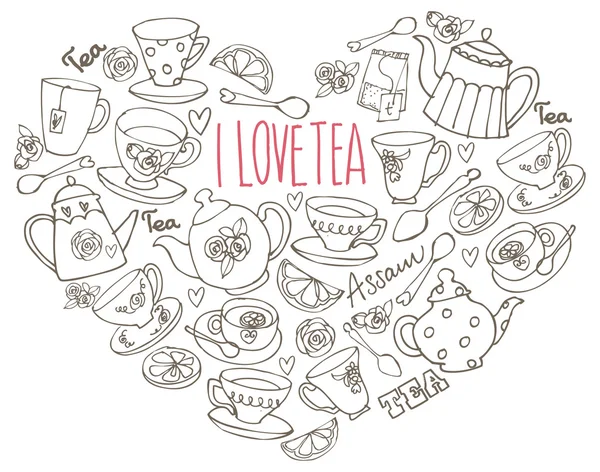 Uwielbiam herbatę — Wektor stockowy
