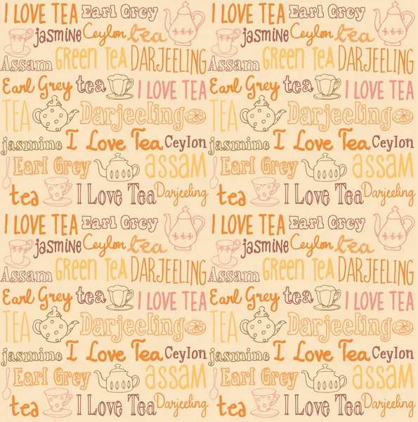 Tea pattern — Stock Vector