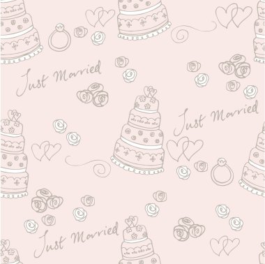 Düğün pastası ve kupa desen