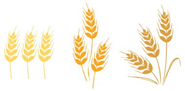 Wheat and barley icons clipart