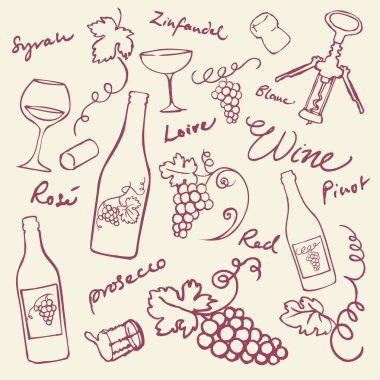 şarap & üzüm simgeler