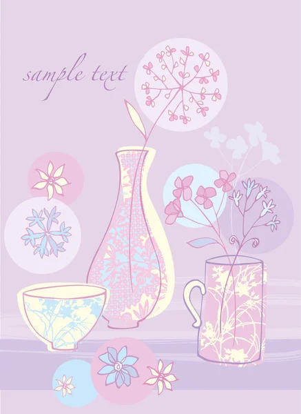 Tarjeta de felicitación floral — Vector de stock