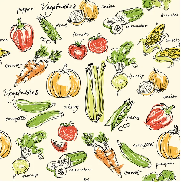 Verduras surtidas — Vector de stock