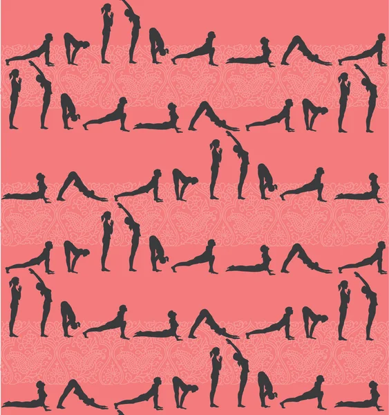 Salut au soleil yoga — Image vectorielle