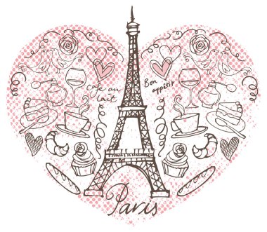 kalp şeklinde Paris simgeler