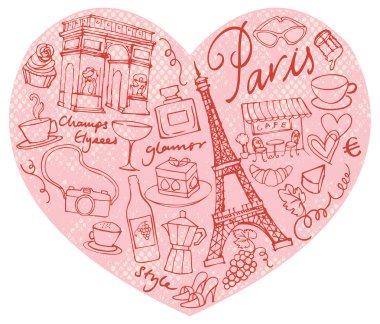 kalp şeklinde Paris simgeler