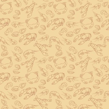 Deniz ürünleri desen