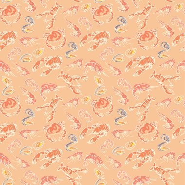 Deniz ürünleri desen