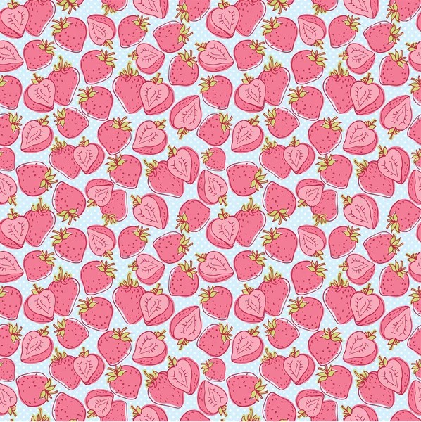 Strawberries pattern — Stock Vector