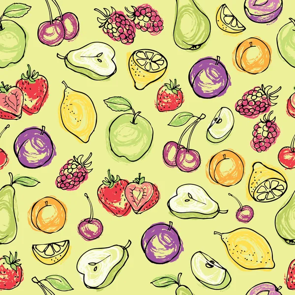 Frukt ikoner mönster — Stock vektor