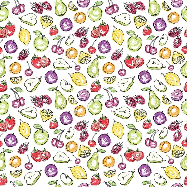 과일 아이콘 패턴 — 스톡 벡터