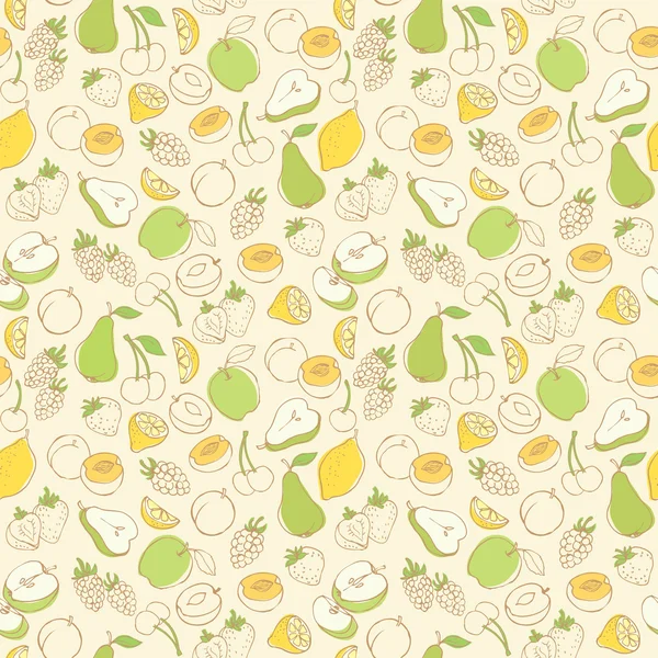 Patrón de iconos de fruta — Vector de stock