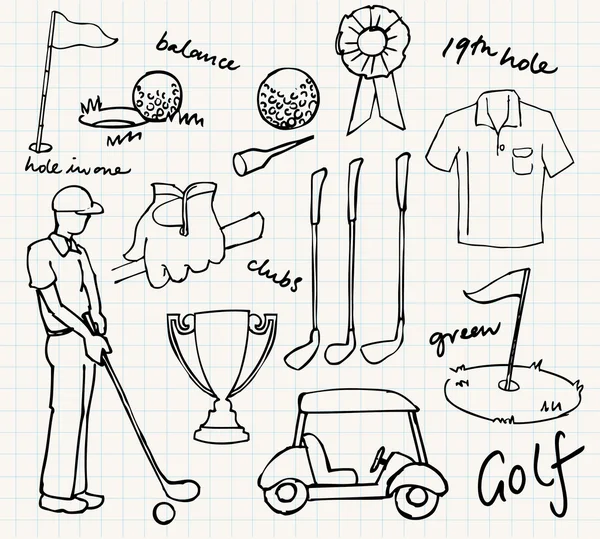 Golf-ikonok — Stock Vector