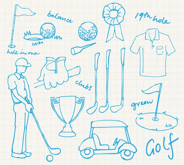Значки для гольфа — стоковый вектор