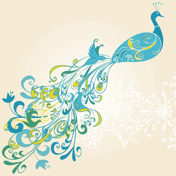 Decorative peacock — Stock Vector
