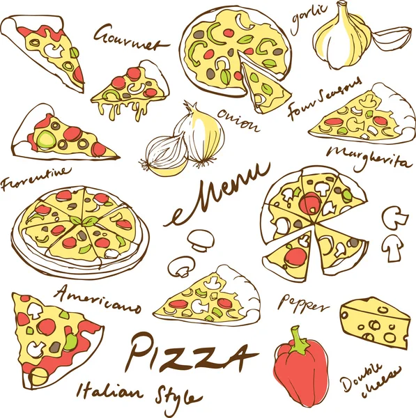 Hintergrund: Pizza — Stockvektor