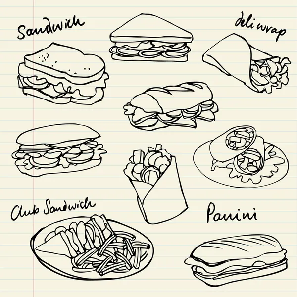 Sandwich-Doodle — Stockvektor