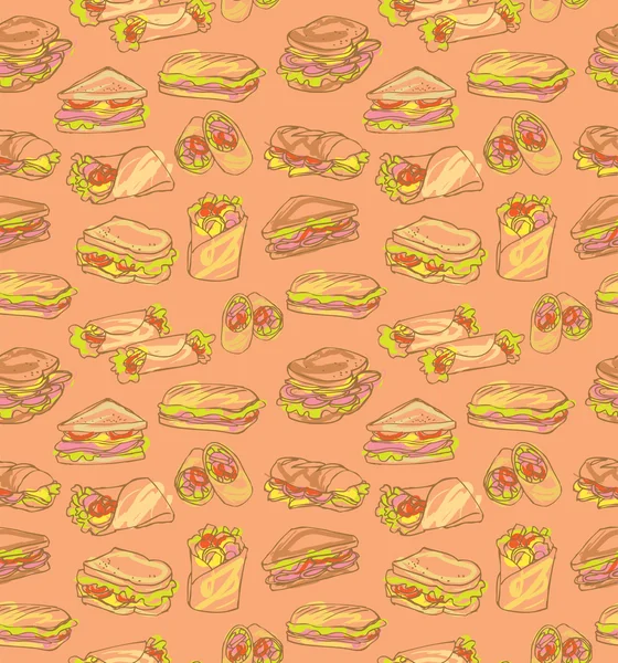Sandwich mönster — Stock vektor