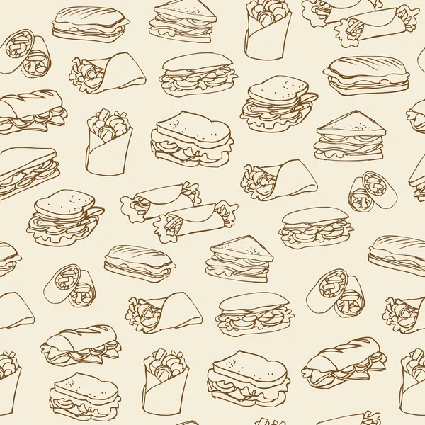 Fast Food Hintergrund — Stockvektor