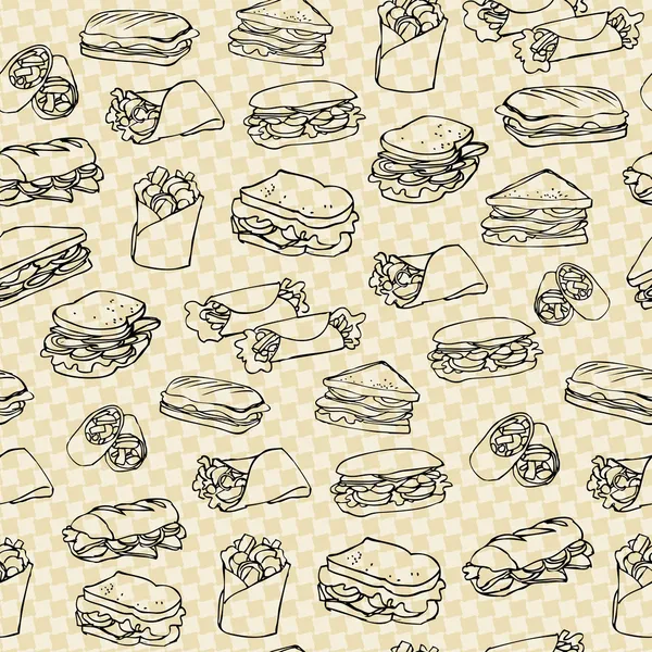 Fast Food Hintergrund — Stockvektor