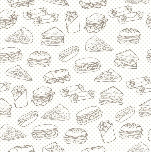 Fast Food Hintergrund — Stockvektor