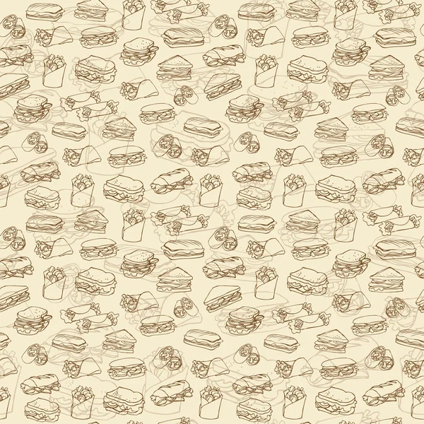 Fast Food Hintergrund — Stockvektor